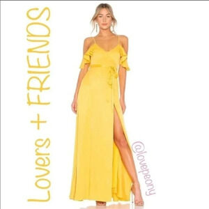 NWT Lovers + FRIENDS TAYLOR Gown in Golden Rod